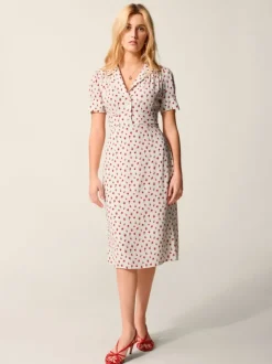 Rouje Dresses<ANAIS dress FLEURETTESAUVAGE ECRU