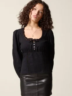 Rouje Tops<ANNETTE shirt Uni Noir