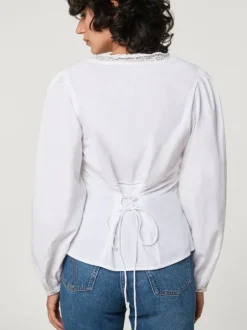 Rouje Tops<ANNETTE shirt Uni Blanc