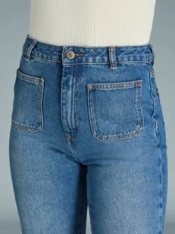 Rouje Denim|Flare Jeans<BELLEVILLE Jeans Uni Indigo Double Stone