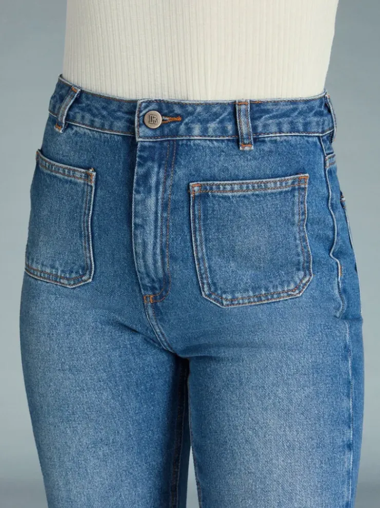 Rouje Denim|Flare Jeans<BELLEVILLE Jeans Uni Indigo Double Stone