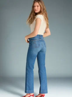 Rouje Denim|Flare Jeans<BELLEVILLE Jeans Uni Indigo Double Stone