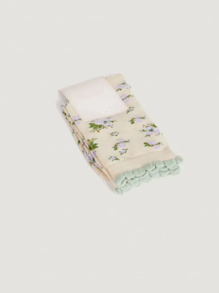 Rouje Lifestyle<BETSY socks Bouquet Hiver Ecru