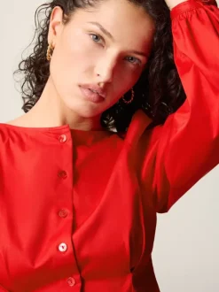 Rouje Tops<CLAUDINE shirt Uni Rouge