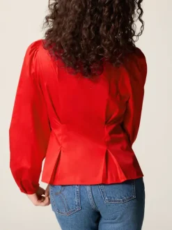 Rouje Tops<CLAUDINE shirt Uni Rouge