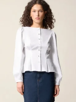 Rouje Tops<CLAUDINE shirt Uni Blanc