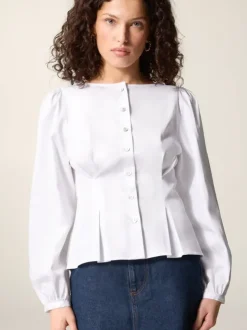 Rouje Tops<CLAUDINE shirt Uni Blanc