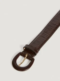 Rouje Belts<COOPER belt Croco Chocolat
