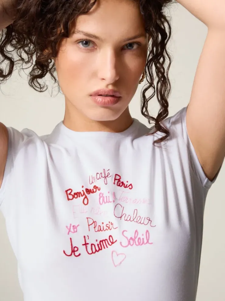 Rouje Tops<FERGUS T-Shirt BONJOURPARIS BLANC