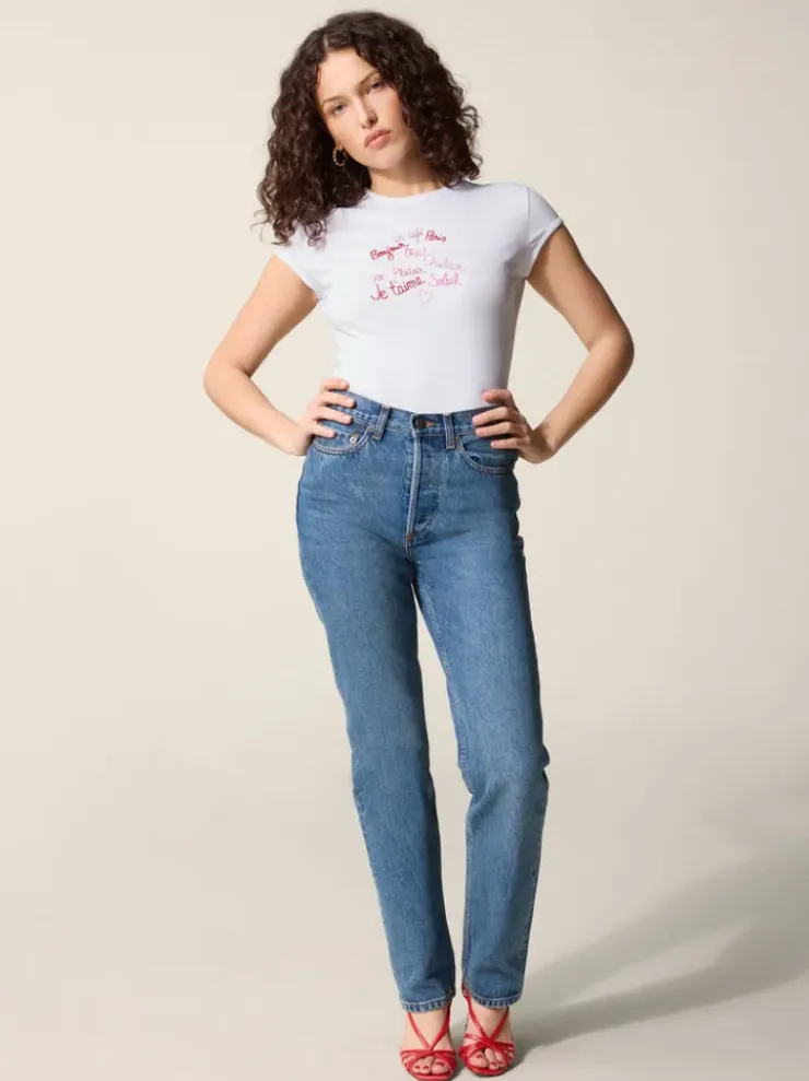Rouje Tops<FERGUS T-Shirt BONJOURPARIS BLANC