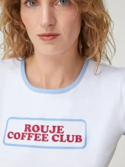 Rouje Tops<FERGUS T-Shirt Coffee Blanc