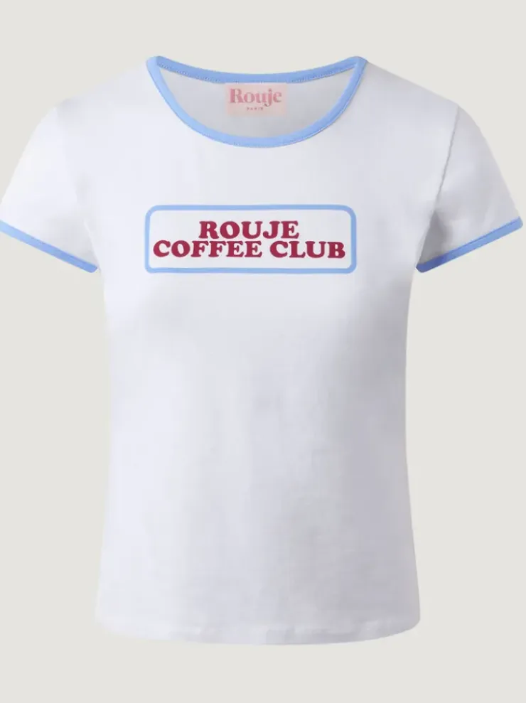 Rouje Tops<FERGUS T-Shirt Coffee Blanc
