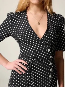 Rouje Dresses<GABIN Dress Pois Carmen Noir