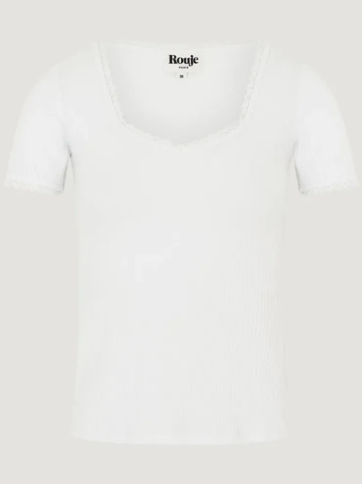 Rouje Tops<GIUIA top Uni Blanc