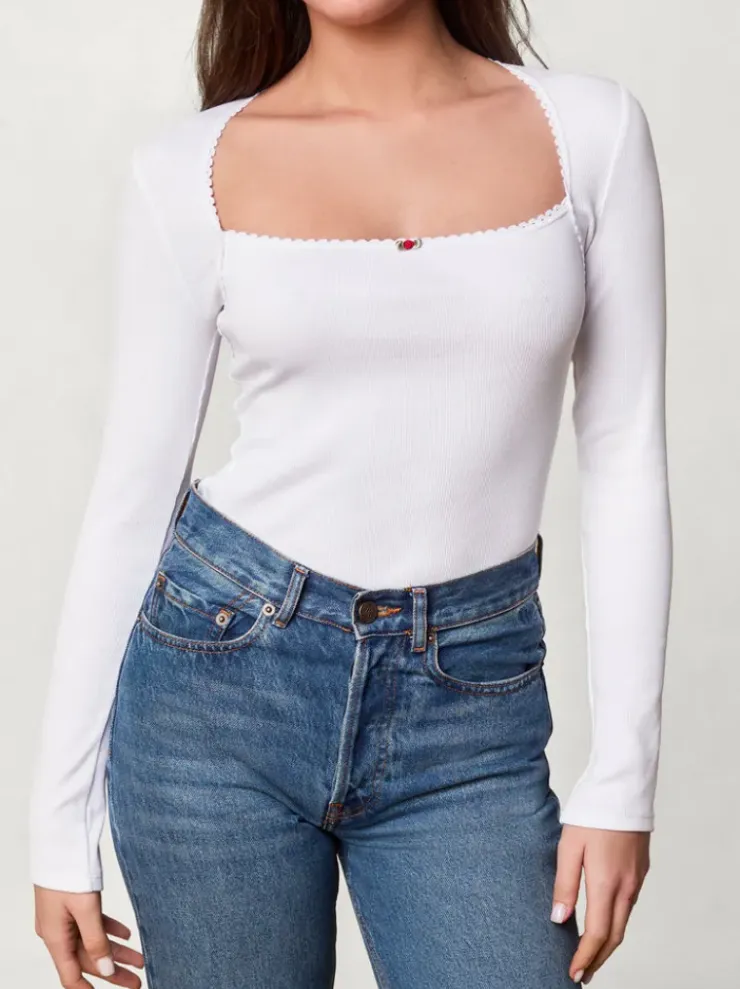 Rouje Tops<IVANKA T-shirt Uni Blanc