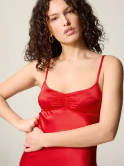 Rouje Dresses<JOSEPHINA dress SATIN ROUGE