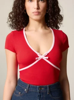 Rouje Tops<KARENE T-Shirt Uni Rouge