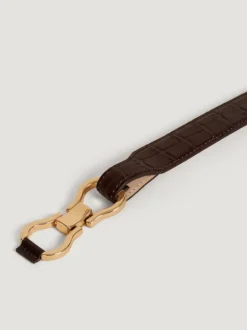 Rouje Belts<LAURE belt CROCO CHOCOLAT