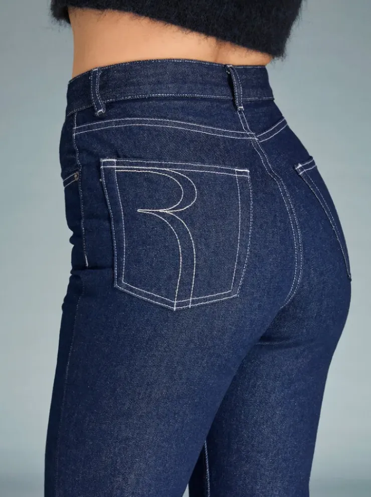 Rouje Denim|Flare Jeans<MADELEINE Jeans Uni indigo rinseUNI INDIGORINSE
