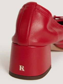 Rouje Shoes<NICOISE pumps Cuir Rouge