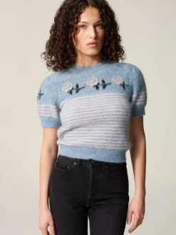 Rouje Knits<PALOME sweater Rayé Bleu