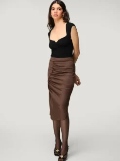 Rouje Skirts<SCARLET skirt Satin Café
