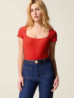 Rouje Tops<SIAM T-Shirt Uni Rouge