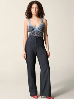 Rouje Tops<TACITA top BLEUET MARINE