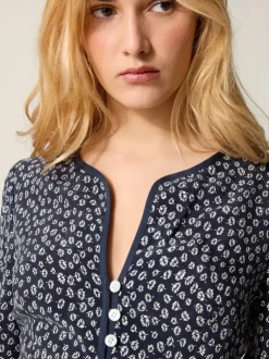 Rouje Tops<TEODORA top BLEUET MARINE