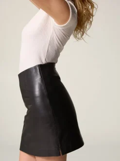 Rouje Skirts<TILLY skirt Cuir Noir