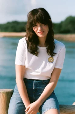 Rouje Tops<TIMEO T-shirt Sun Soleil Écru