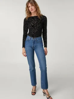 Rouje Tops|Bodys<TREVOR Bodysuit Velours Noir