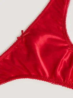 Rouje Lingerie<TULLY tanga SATIN ROUGE