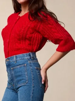 Rouje Knits<YVETTE Cardigan Uni Rouge